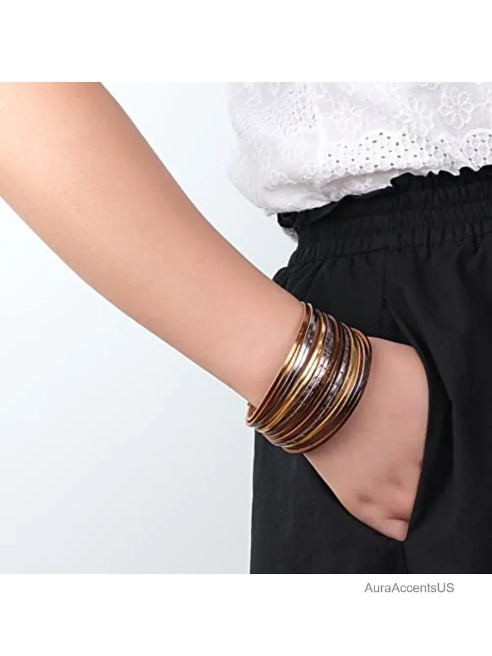 Bohemian Leather Wrap Bracelet, Layered Stackable Bracelets with Clasp Women